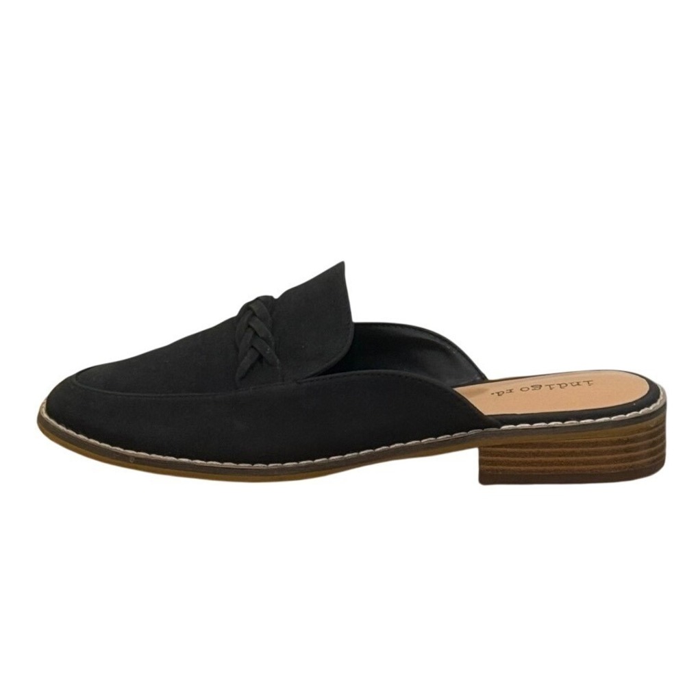 INDIGO RD. Black Irharsen‎ Braided Slip On Loafers Size 8